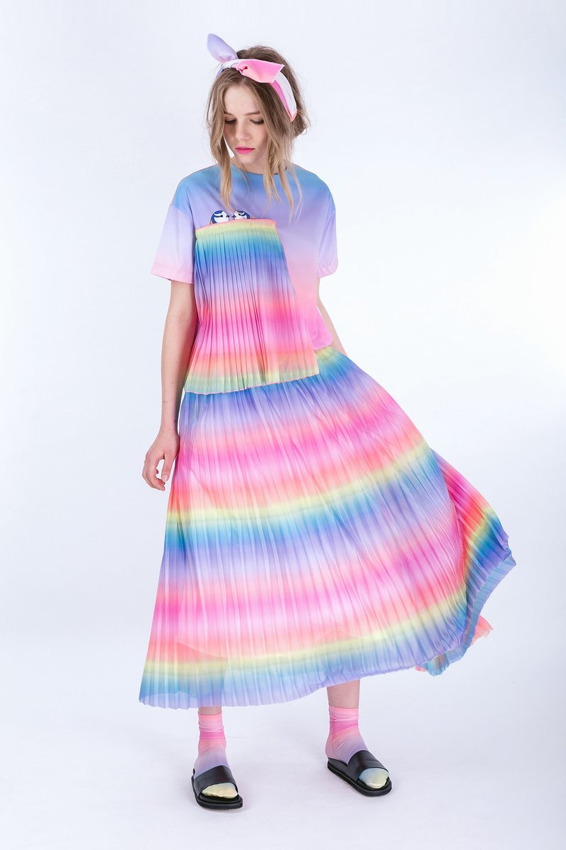 ZIZTAR 迷失在彩虹中长裙 - 裙子 - 纸 多色