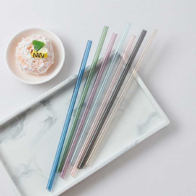 Oolab Ecozen 透明彩色斜口吸管(粗/细) 26cm (7色) - 环保吸管 - 塑料 多色