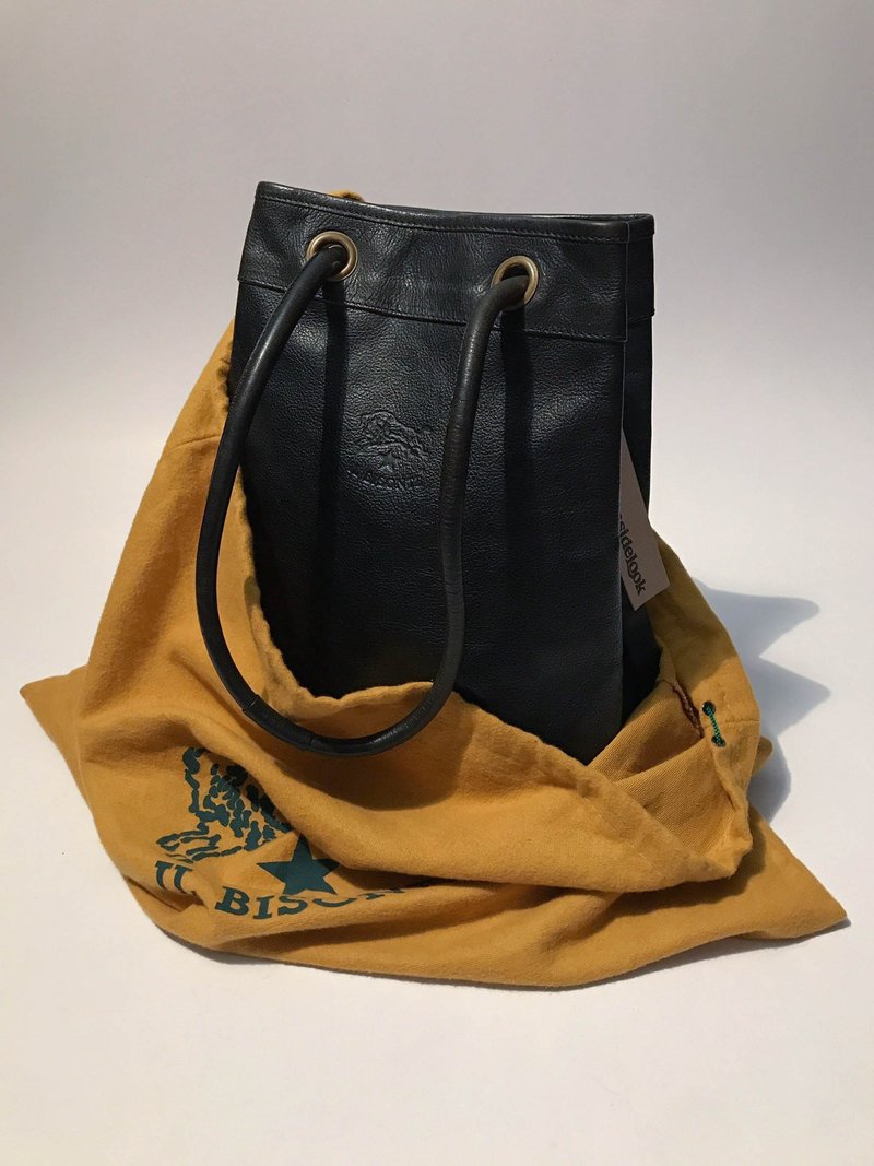 IL BISONTE 水桶包 / 牛革 / 手提肩背 / 茶芯 / 意大利制 / 停产 - 侧背包/斜挎包 - 真皮 黑色