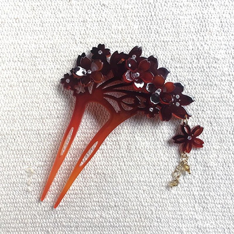 樱染,发簪,发插-琥珀 - 发饰 - 压克力 咖啡色