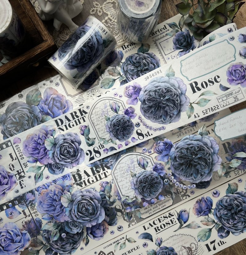 墨语 欧式复古人物/暗黑大花綜合稿 PET 和紙膠帶 - 纸胶带 - 其他材质 紫色