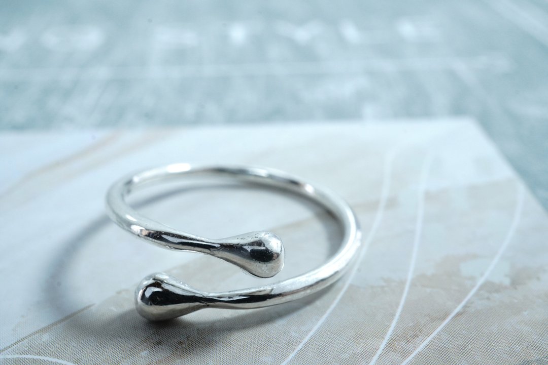 drop fork ring 122 - 戒指 - 其他金属 银色