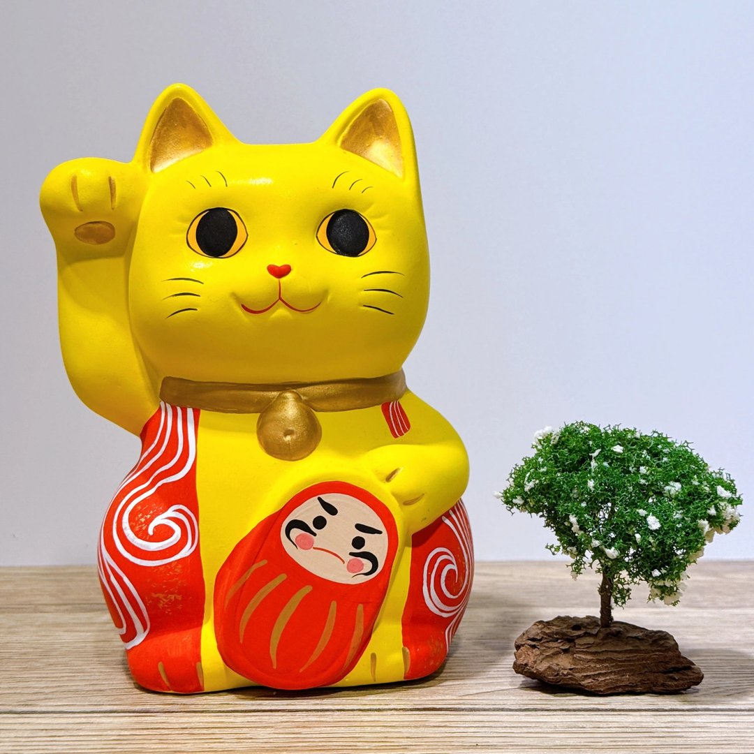 【黄福达喵】日本谷中堂招财猫 | 达摩 - 摆饰 - 瓷 黄色