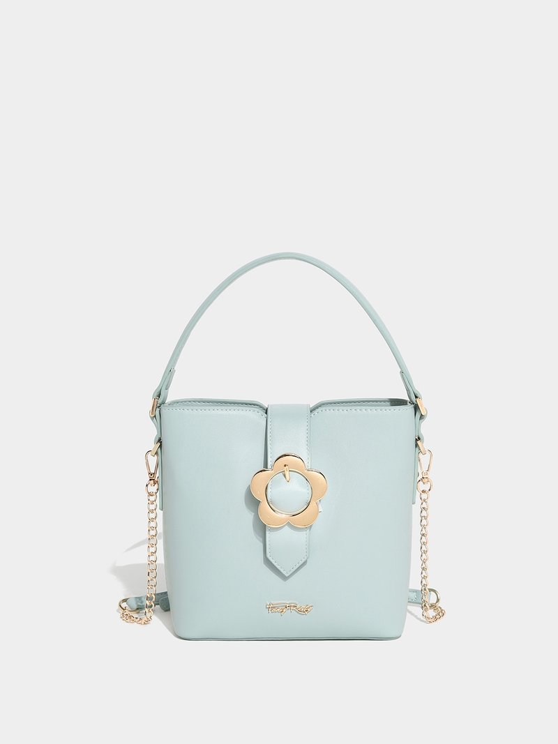 花型配饰水桶包 - 束口袋双肩包 - 其他材质 蓝色