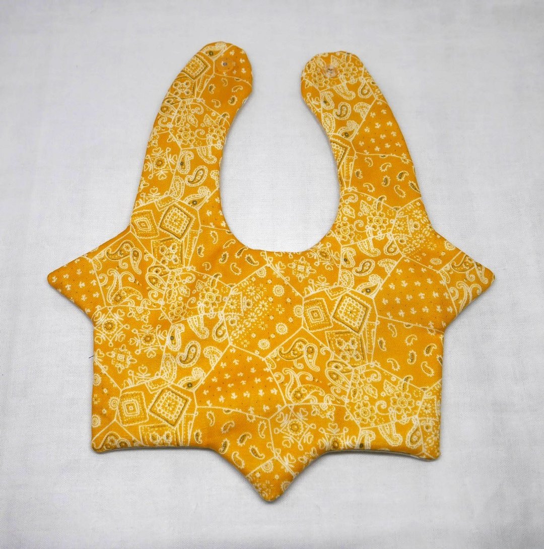 Japanese Handmade 8-layer-gauze Baby Bib - 围嘴/口水巾 - 棉 黄色