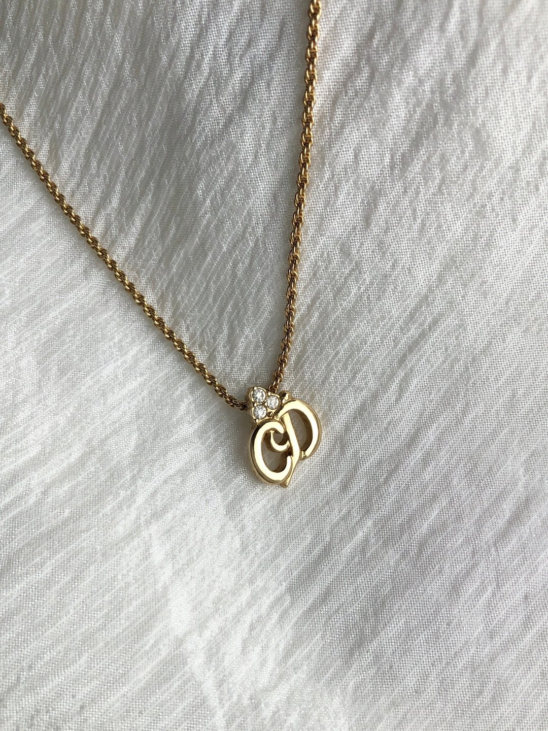 【日本直送 名牌中古包】Christian Dior 迪奥 项链 金色 CD Logo 镶石 vintage y4muz6 - 项链 - 其他材质 金色