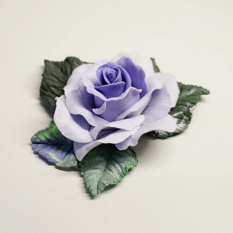 黏土手作 ATO57 紫色玫瑰黏土摆饰 - 摆饰 - 其他材质 