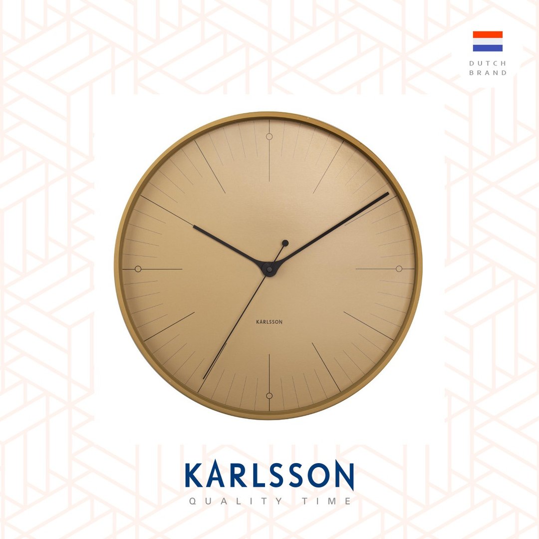 荷兰Karlsson wall clock 40cm Index mustard yellow 芥末色挂钟 - 时钟/闹钟 - 其他金属 橘色