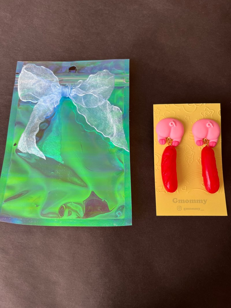 礼品包装 - 耳环/耳夹 - 其他材质 粉红色