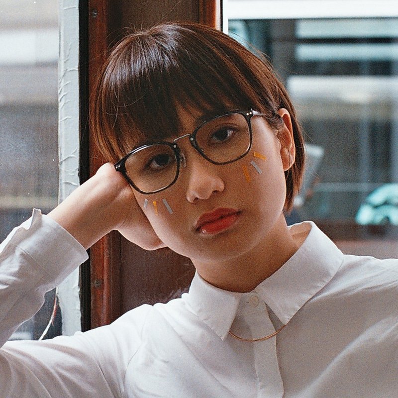 手工板材 意大利板材 方形眼镜框 - 眼镜/眼镜框 - 塑料 咖啡色