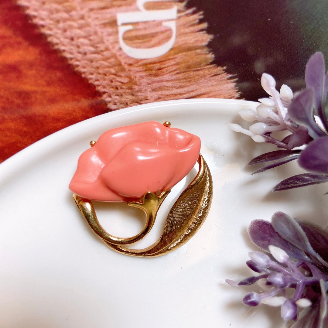 【西洋古董饰品】Avon掐丝雾金牵牛花 粉红美 精致礼物胸章胸针 - 徽章/别针 - 贵金属 粉红色