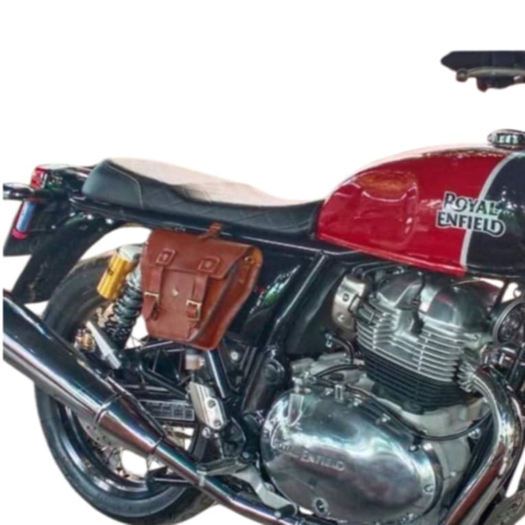 Royal Enfield RE650 重机专用侧袋 真皮头层牛皮 高品质 - 其他 - 真皮 咖啡色