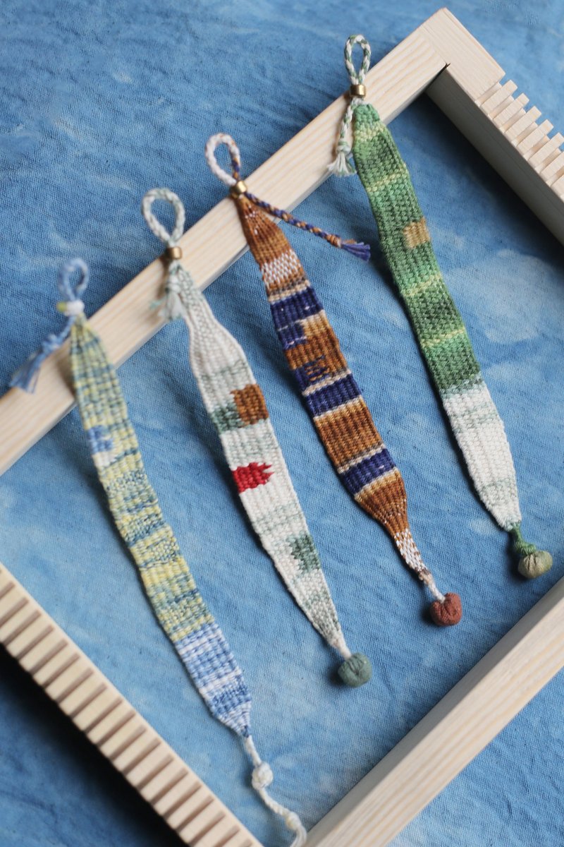 NO.8原创全手工 & 草木染 | 秀色 | 纯棉手染线 织布手环 | 文艺 - 手链/手环 - 棉．麻 绿色