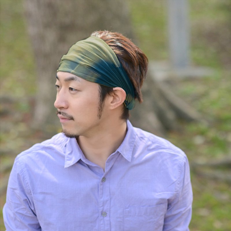 Tie Dye Headband, Wide Bandana Hair Band, Stretchy Elastic Headband - 发饰 - 其他材质 卡其色