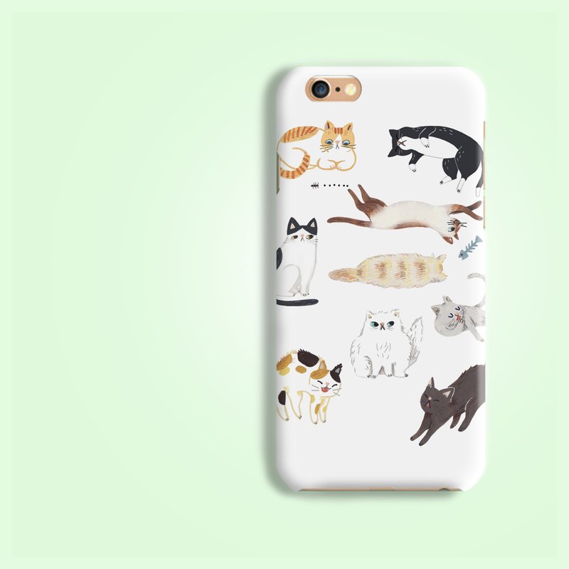 手绘风 猫 小猫 喵星人 猫咪 小毛孩 磨砂 手机壳 硬壳 保护壳 保护套 礼物  for iPhone 5 5S SE 6 6S 7 7 Plus Samsung Galaxy S6 S7 edge Note 4 5 HTCA8 A9 M8 M9 V10 Desire LG V10 V20 Nexus HTGNP63 - 手机壳/手机套 - 塑料 