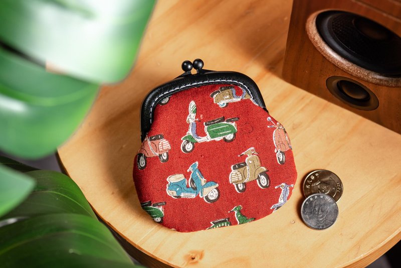 【复古伟士巴】零钱包#小口金包#可爱#日系#收纳 - 零钱包 - 棉．麻 红色