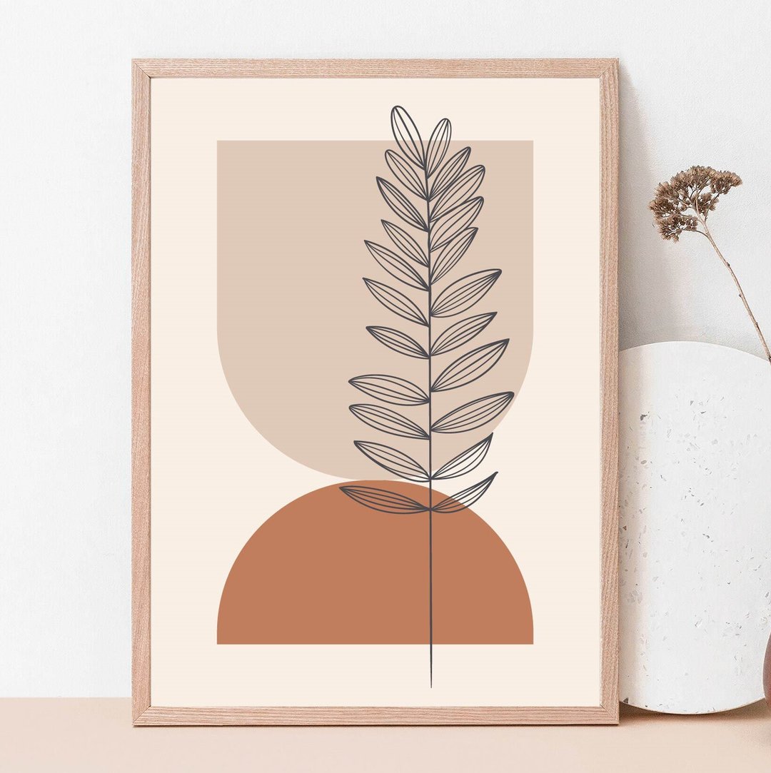 Modern art, beige decor, abstract art, rust brown boho decor, jpg file, wall art - 海报/装饰画/版画 - 其他材质 咖啡色