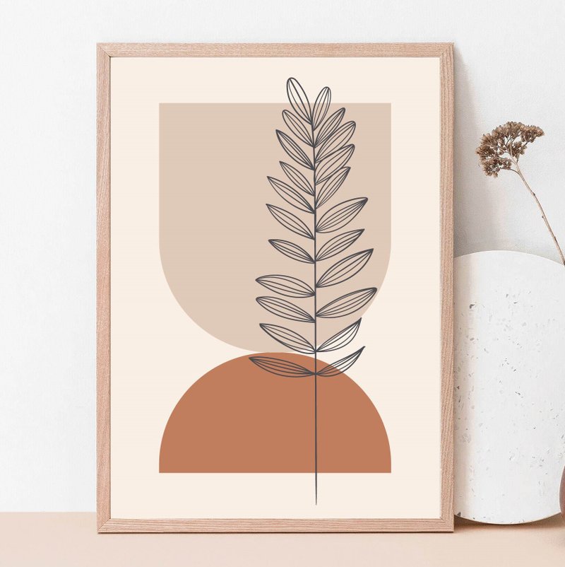 Modern art, beige decor, abstract art, rust brown boho decor, jpg file, wall art - 海报/装饰画/版画 - 其他材质 咖啡色