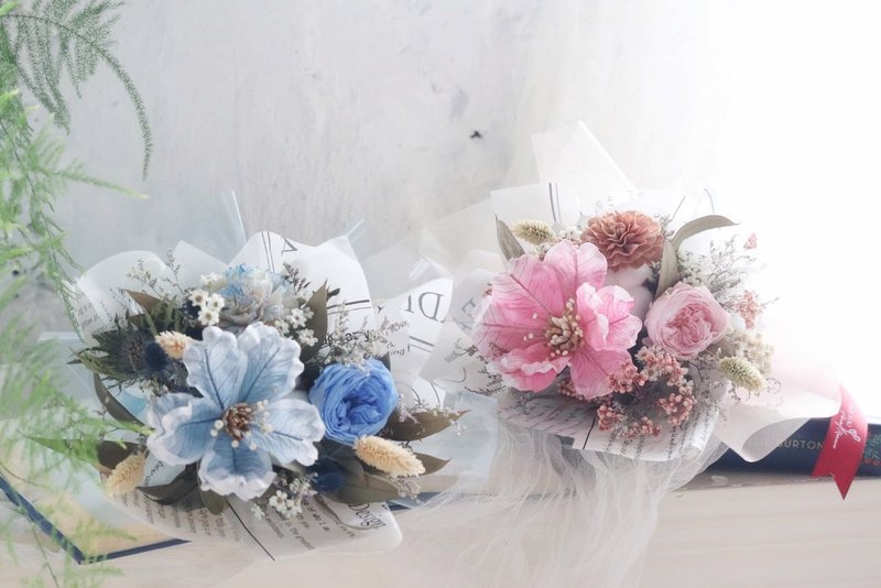 庭园玫瑰永生花花束 |  纪念日 情人节礼物 生日礼物 - 干燥花/捧花 - 植物．花 