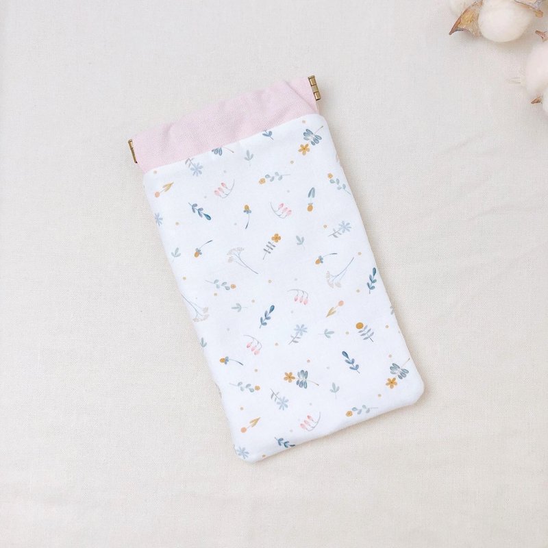 * 绵花堂手作 * 粉红花园弹片口金包 - 化妆包/杂物包 - 棉．麻 