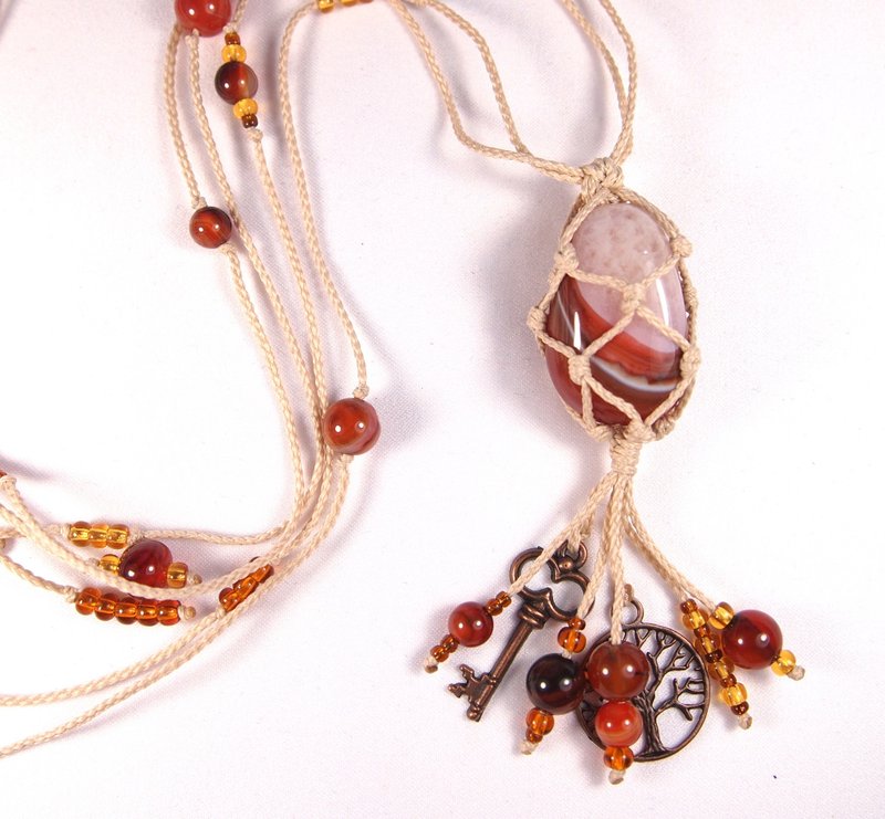 Macrame 吊坠图案 Sandra Macrame 裹石初学者教程 - 手工艺教程/工具书 - 其他材质 