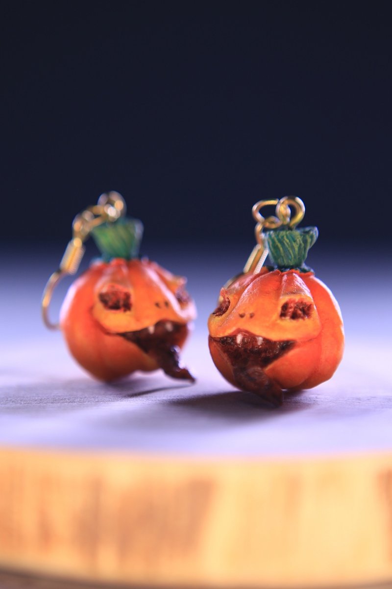 万圣节南瓜庞普造型耳环 - 耳环/耳夹 - 塑料 