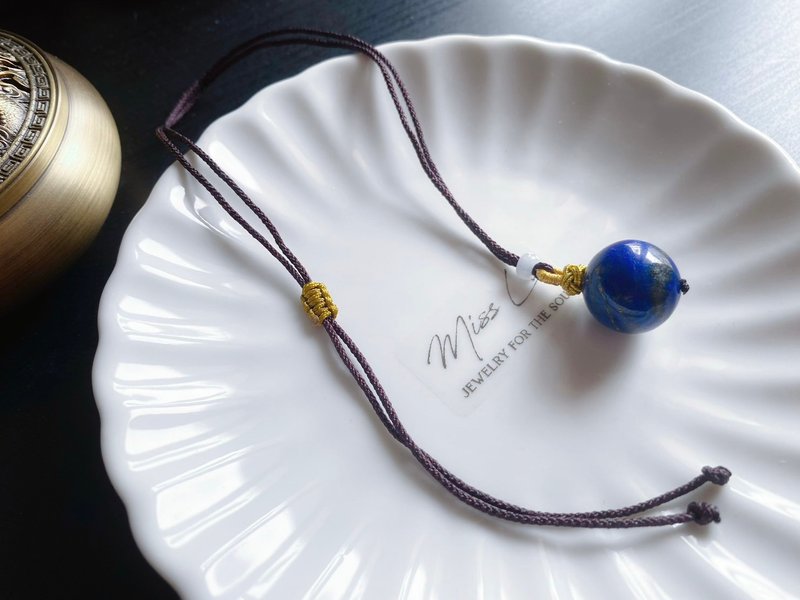 【售出】夏日 翡翠 护身药师珠 青金石 手作吊坠 水晶 项链 礼物 - 吊饰 - 水晶 蓝色