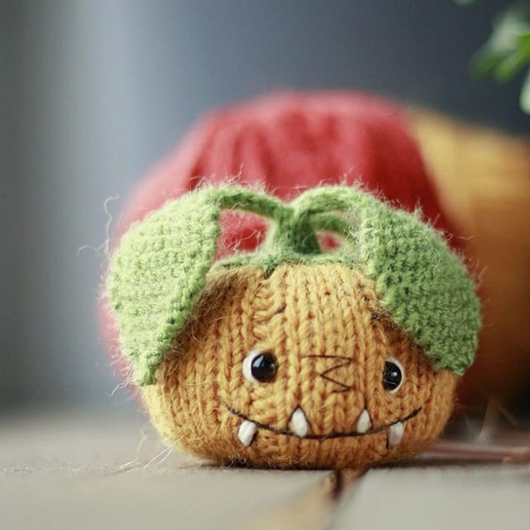 Knitted pumpkin for Halloween. Amigurumi toy. Knitted vegetables tutorial. - 手工艺教程/工具书 - 其他材质 