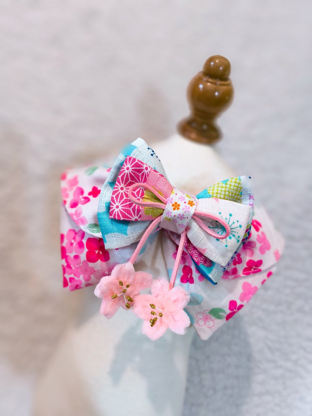 Sakura 和风 樱花 造型颈饰 颈项 collar - 衣/帽 - 棉 粉红色