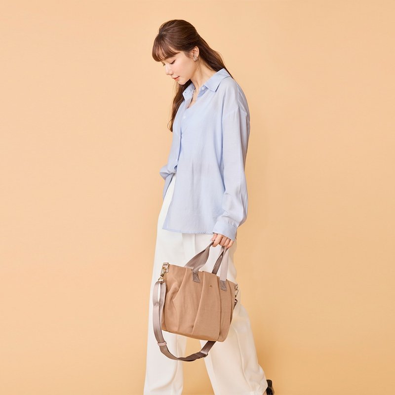 J II 手提包 萝拉三层手提斜背包-7010-5-多色任选 - 手提包/手提袋 - 尼龙 粉红色