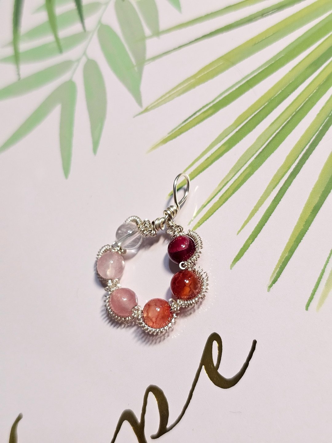 【叶绿𨥤手作】花海如织 /金属线编织/节日/礼物/饰品/手作(2) - 项链 - 铜/黄铜 红色