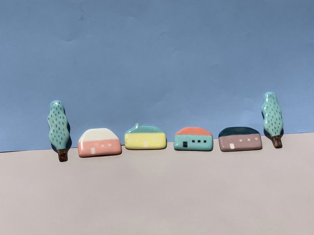 House G l Brooch l Pin l Ceramics - 胸针 - 陶 多色