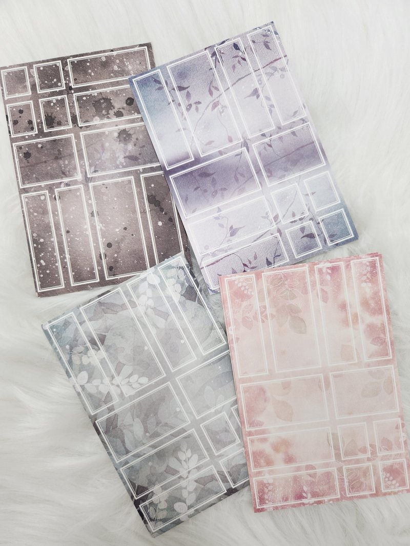 柔和水彩贴纸 - 贴纸 - 纸 