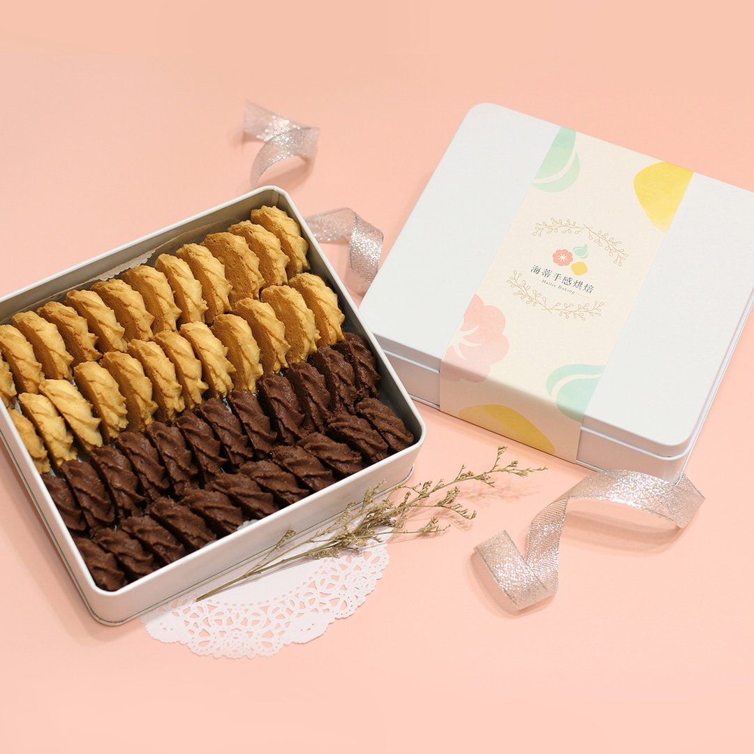 【低糖现做】雪白方盒款 曲奇饼干 经典原味/法芙娜可可/日式抹茶 - 手工饼干 - 新鲜食材 白色
