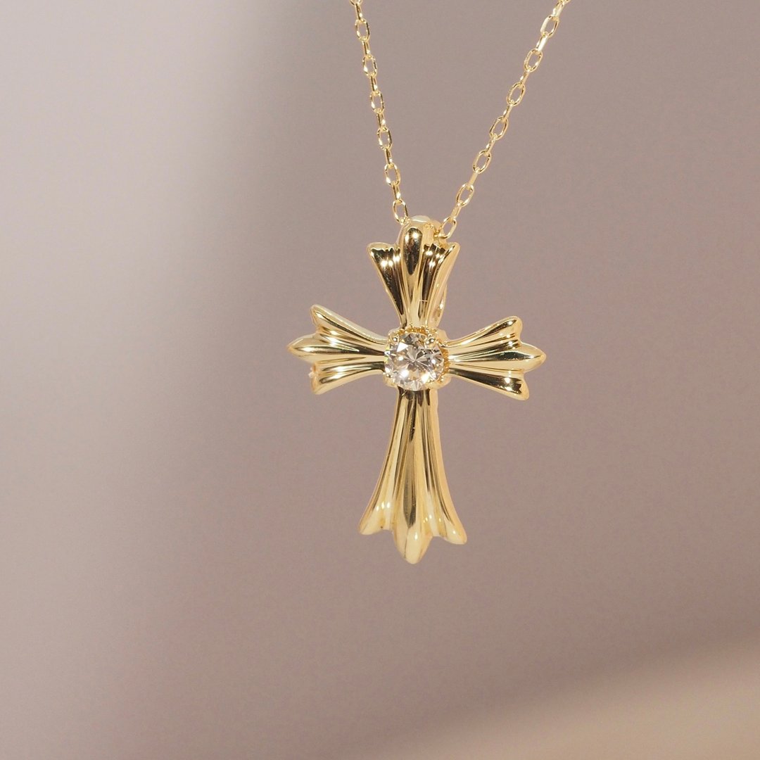 18K金蔓延的钻石十字架项链18K Gold The Spreading Diamond Cros - 项链 - 贵金属 