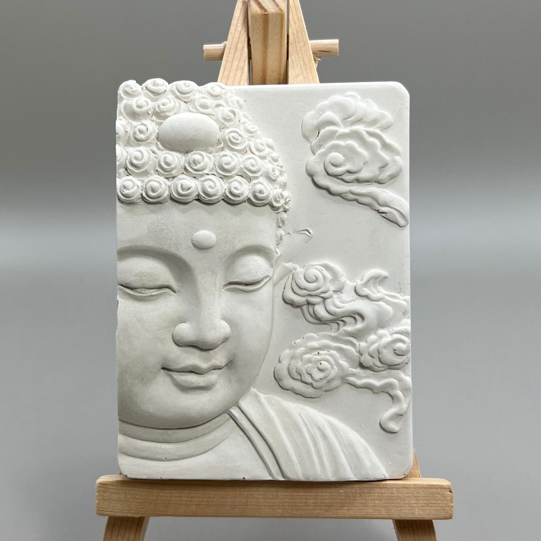 【多入优惠】佛像摆饰(十四)  免费香氛添加 首推桧木精油 附木架 - 香薰/精油/线香 - 水泥 灰色