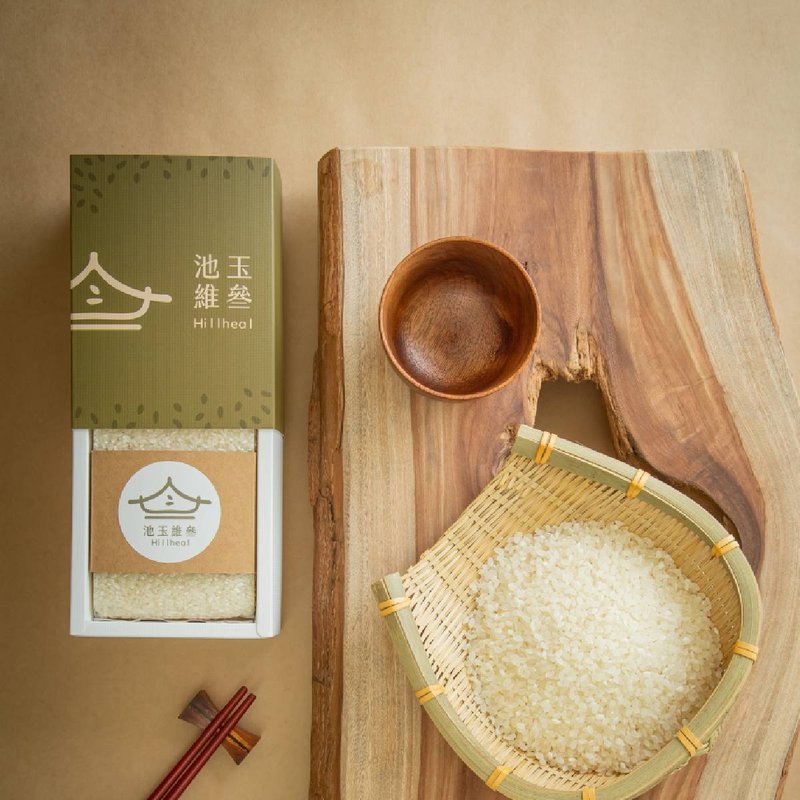 【月光飨宴礼盒 】台梗四号台湾米/漆艺量杯 联名款 - 五谷杂粮/米 - 木头 咖啡色