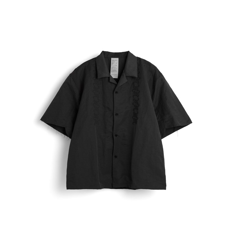 Patchwork Shirt - 男装衬衫 - 尼龙 黑色