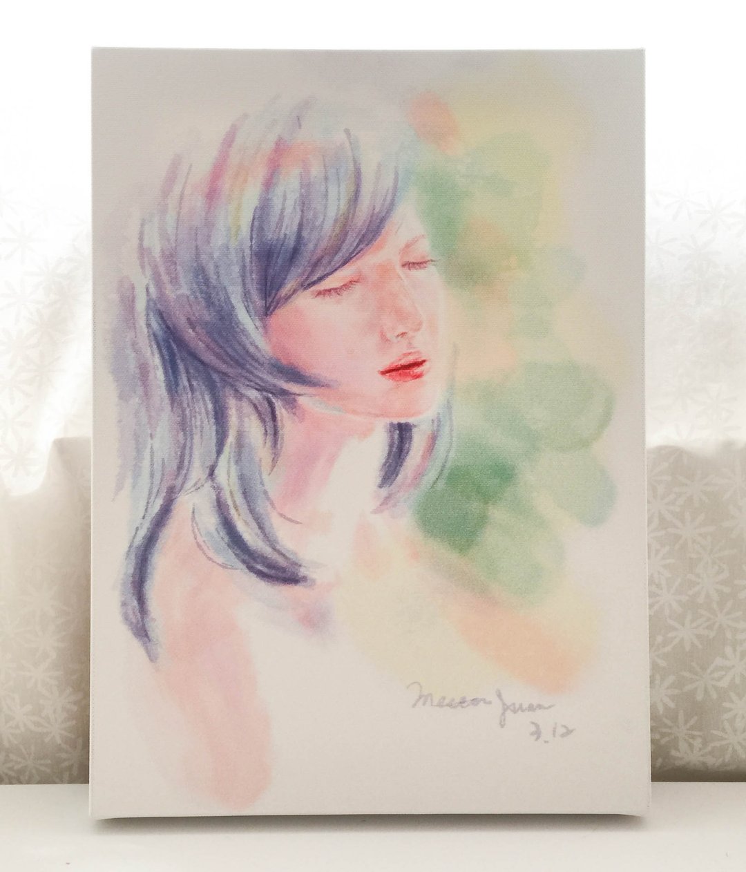 定制淡彩人物画像 / 含油画布框 / Meteor Studio手感设计 - 喜帖 - 棉 