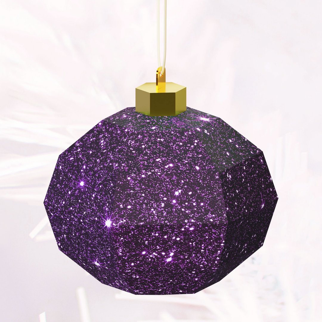 DIY Paper Glitter Christmas Ball 3D Papercraft Printable PDF - 手工艺教程/工具书 - 其他材质 