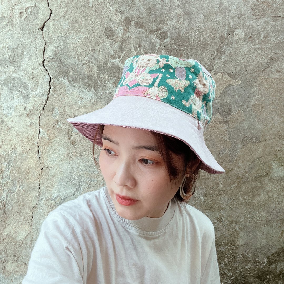 宽檐渔夫帽  奇幻猫咪 - 帽子 - 棉．麻 多色