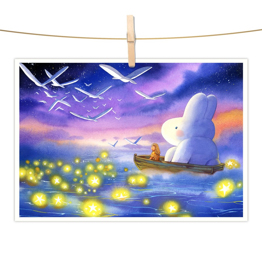 afu水彩插画明信片 - 思念的彼岸 - 卡片/明信片 - 纸 多色
