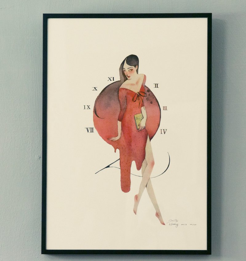 限量复制画作【忆起你的原始灵魂】2号 时间 (含框) - 海报/装饰画/版画 - 纸 粉红色