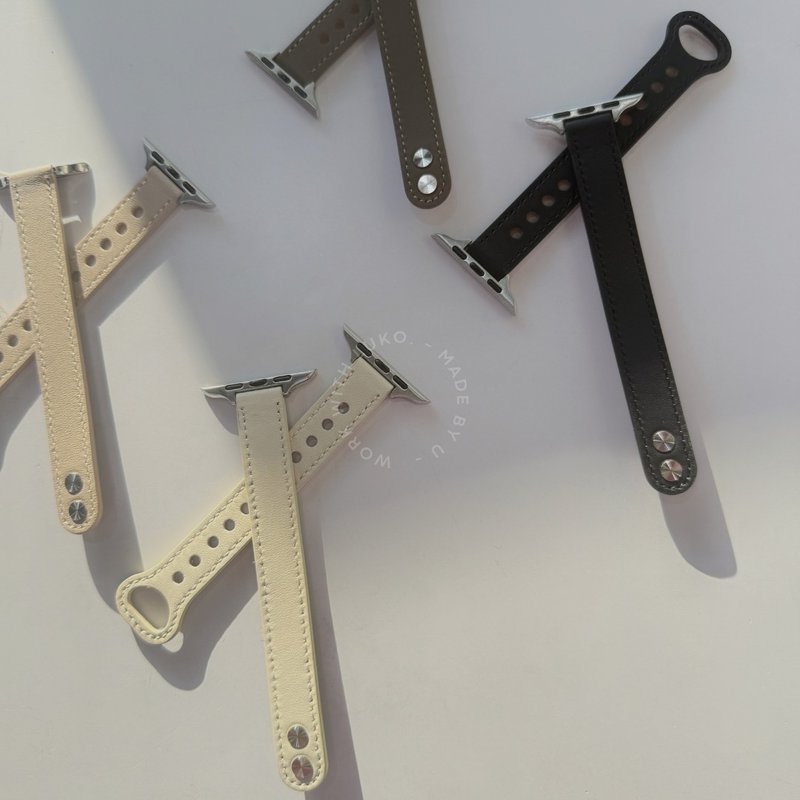 Apple Watch | 细款  双圆钉扣真皮表带 - 表带 - 真皮 