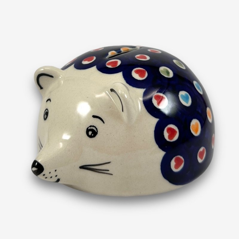 波兰手绘手工陶-刺猬存钱筒 12cm 文青彩心系列 设计师款 - 储蓄罐 - 陶 多色