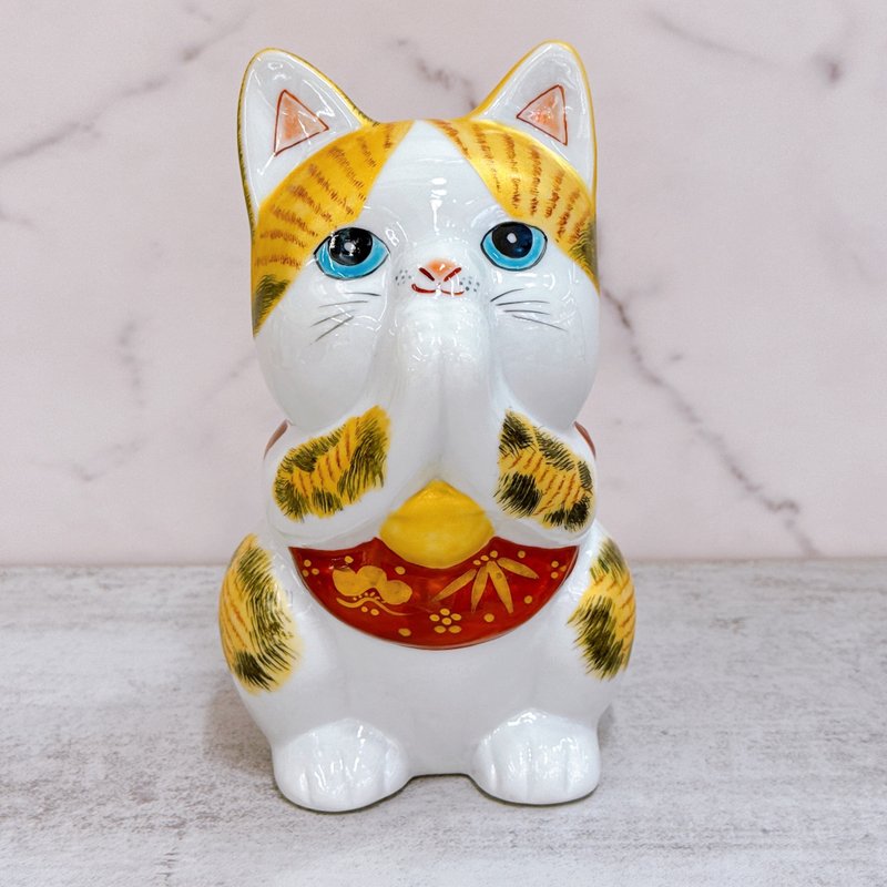 【祷愿金福】日本九谷烧招财猫 | 祷告 - 金三毛 - 摆饰 - 瓷 白色