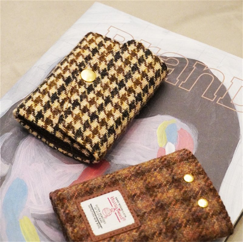 harris tweed哈里斯粗花呢手工迷你小钥匙包多功能便携卡包钥匙扣 - 钥匙链/钥匙包 - 羊毛 