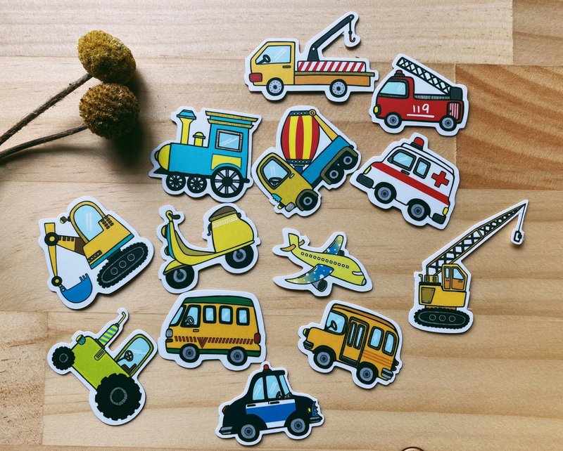 车车-防水贴纸13款一组 - 贴纸 - 纸 透明