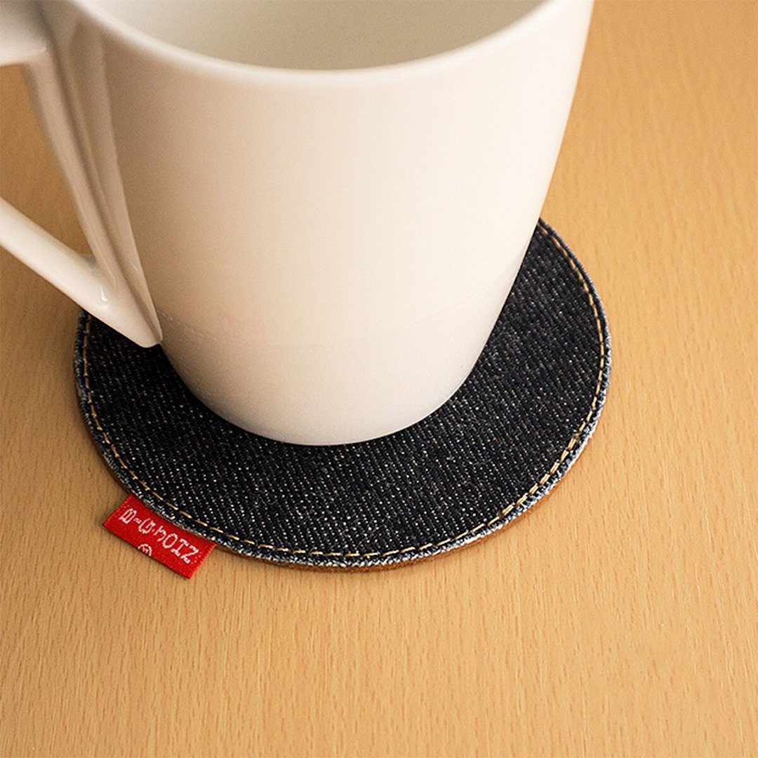 Coaster Round [BIG JOHN x Seagull] Denim Leather HC11K - 杯垫 - 其他材质 蓝色