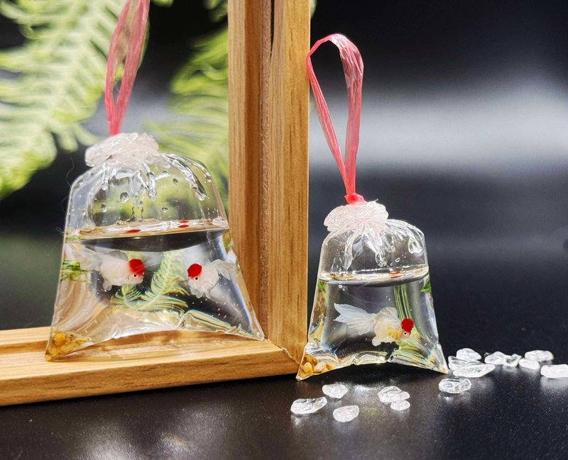 迷你金鱼袋 - 红帽丹顶 疗愈摆饰 - 摆饰 - 其他材质 红色